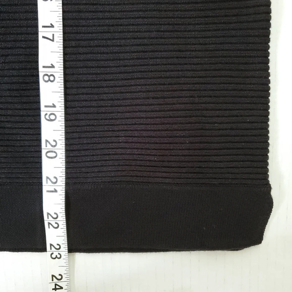 Chico's Ribbed Knit Sweater Size 1 Medium Black 3/4 Dolman Sleeve Round … - Picture 4 of 10